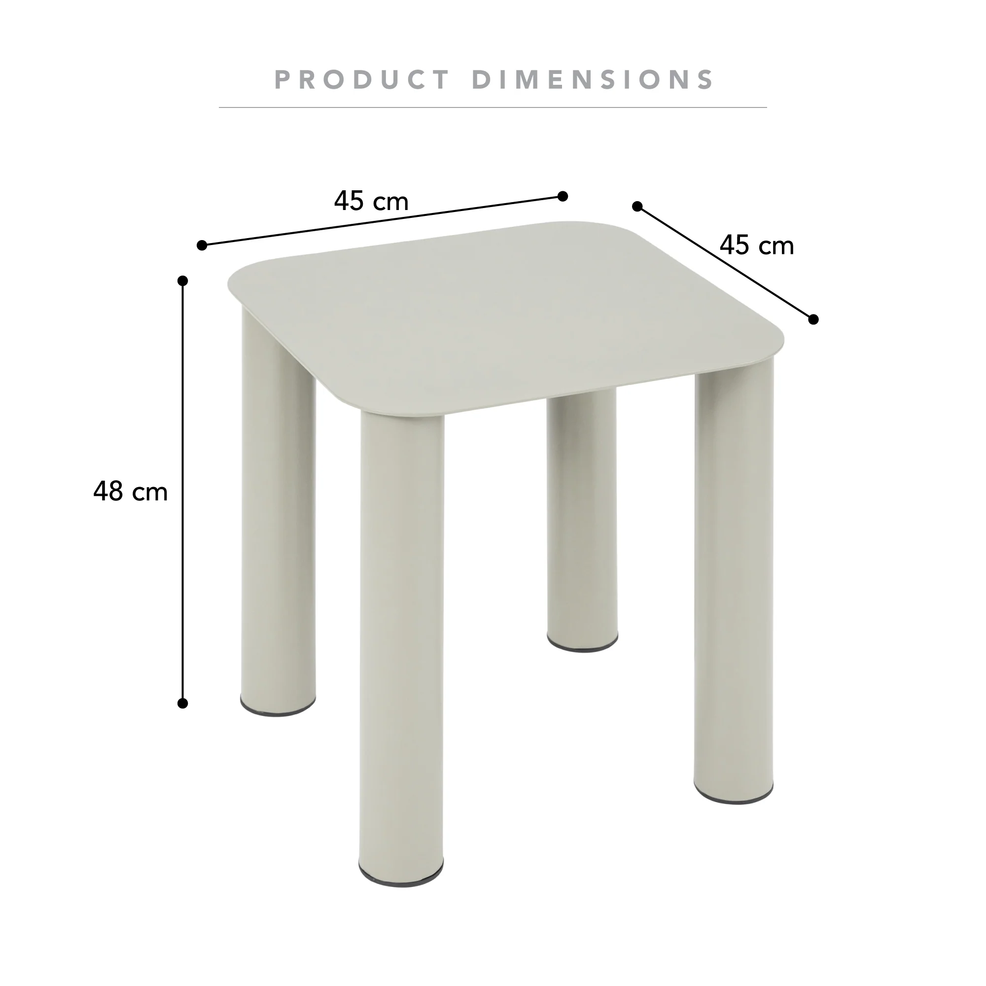 Maison Metal Square Side Table Birch - Image 3