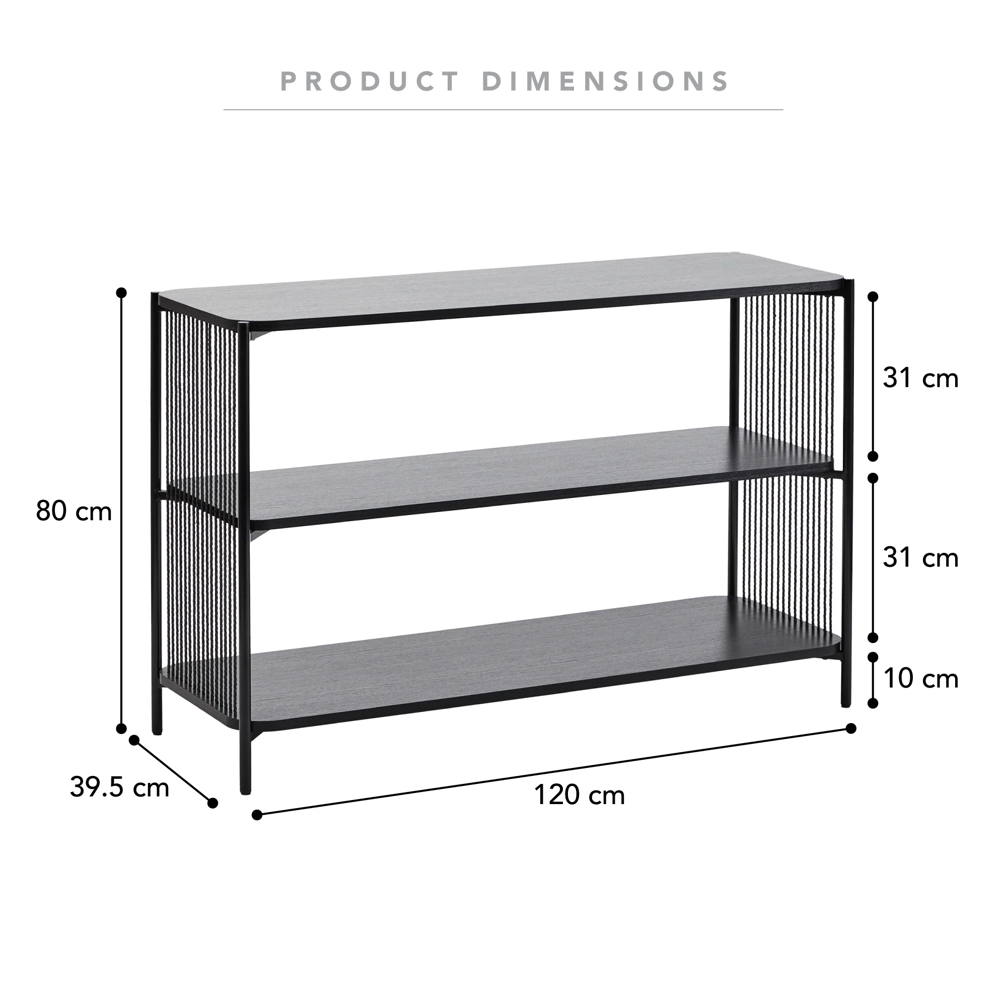 Marina Sideboard Black (120cm) - Image 3