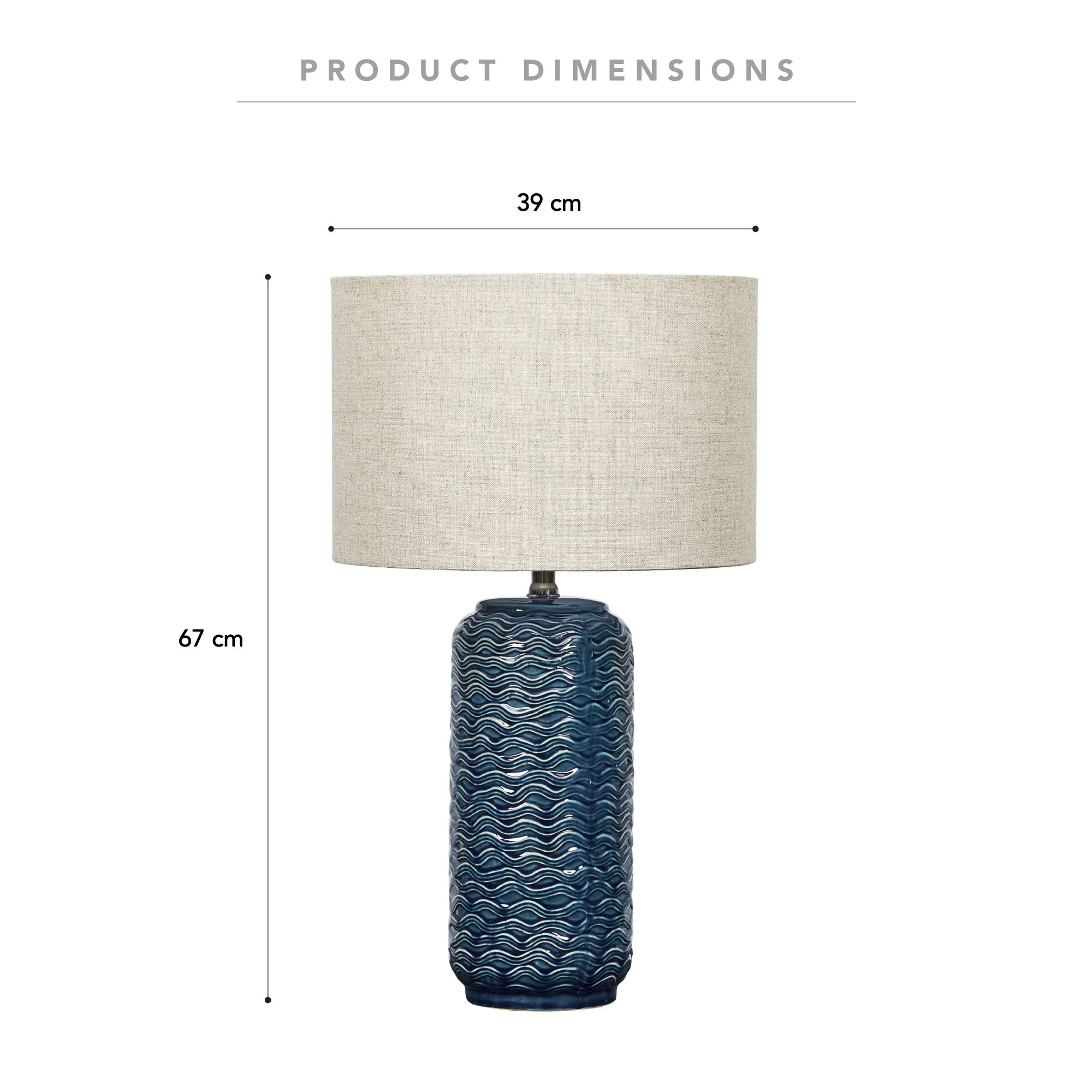 Mirage Modern Ceramic Table Lamp Blue - Image 3