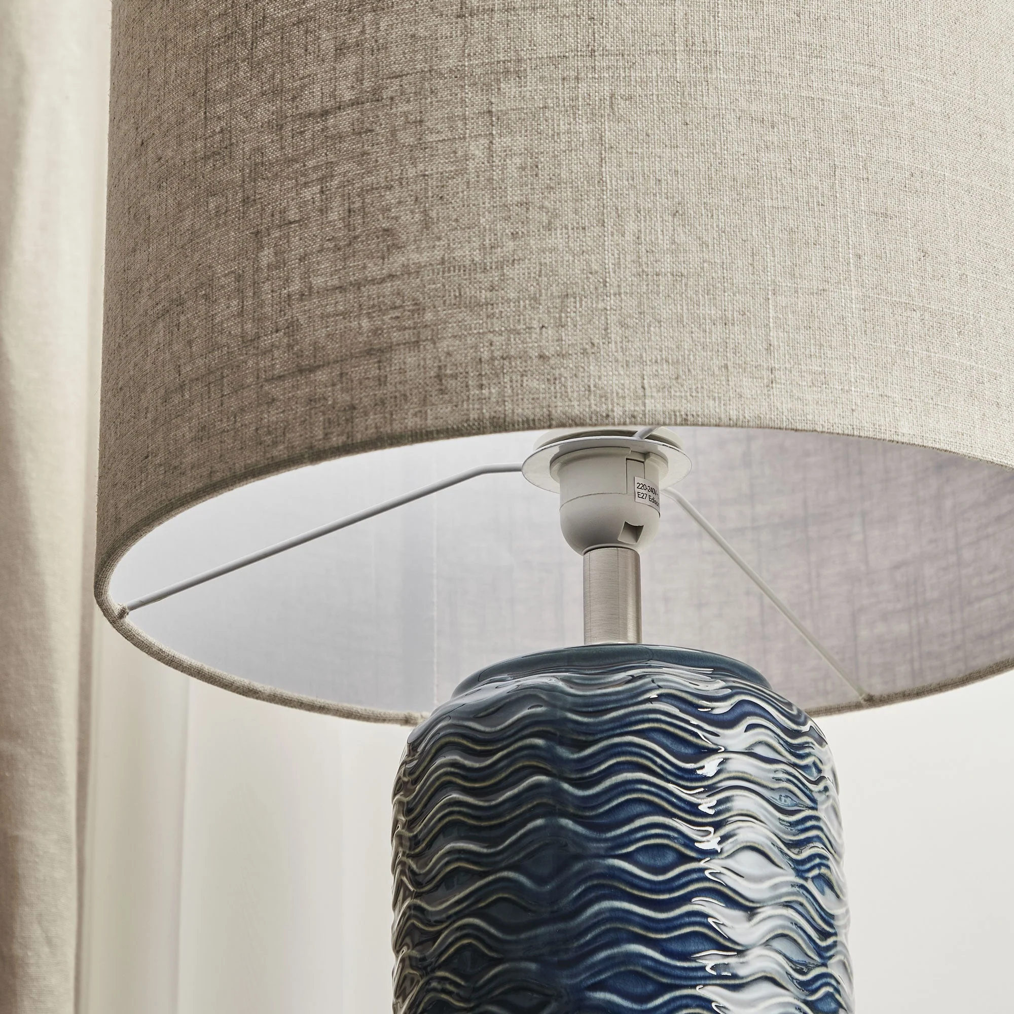 Mirage Modern Ceramic Table Lamp Blue - Image 6