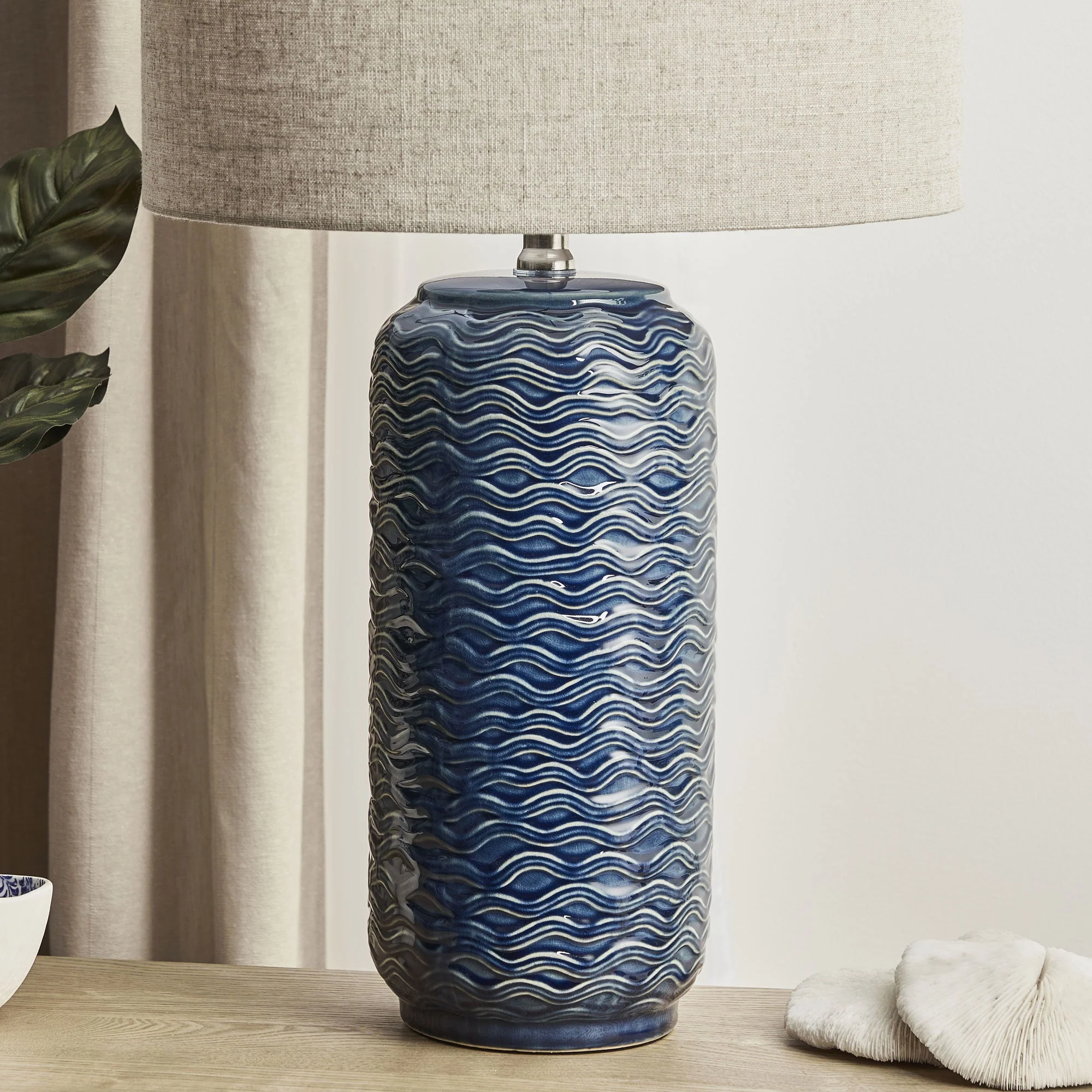 Mirage Modern Ceramic Table Lamp Blue - Image 8