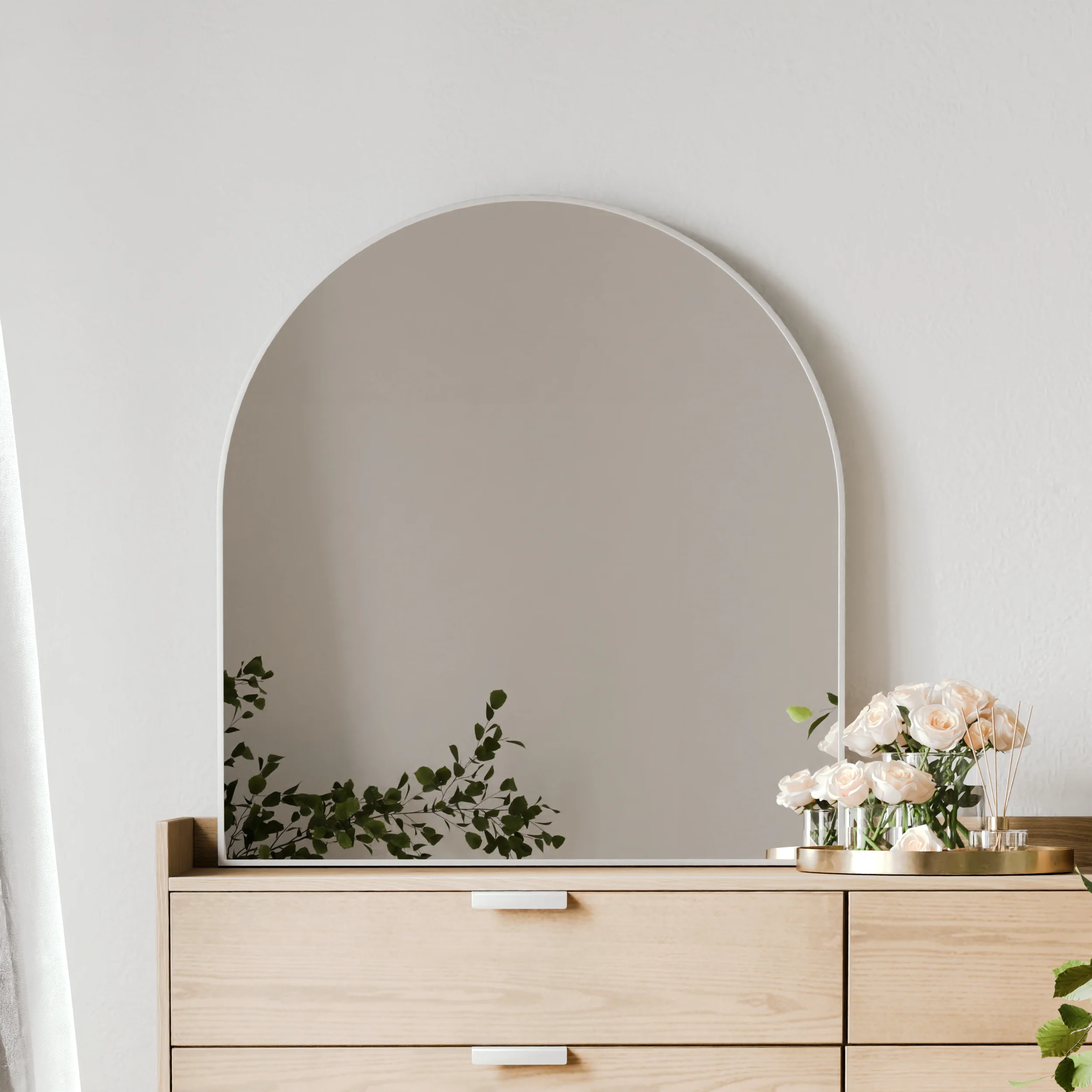 Naomi 85cm Large Arch Mirror White - Image 3