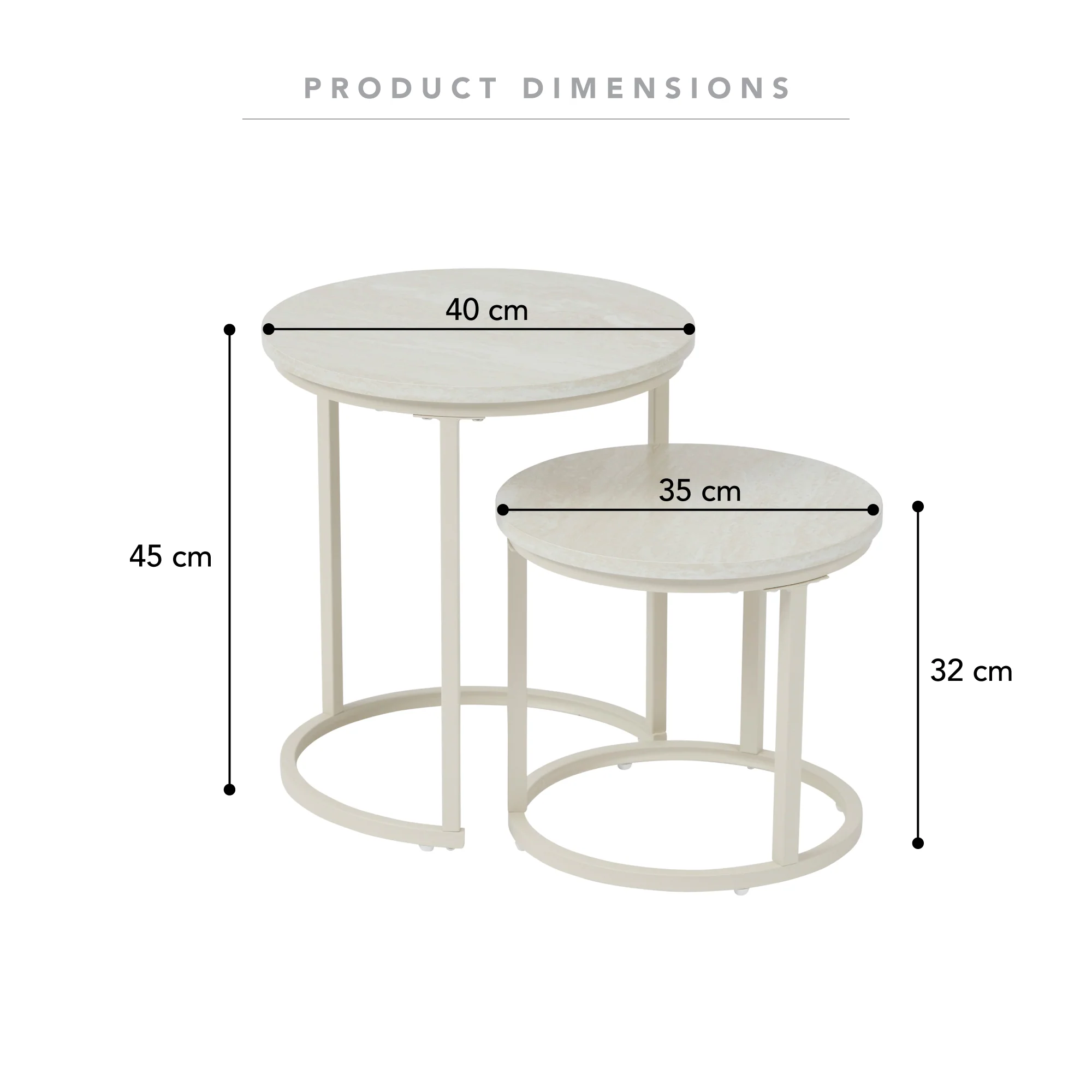 Waterfall Sonoma Side Tables Set of 2 Travertine Look - Image 3