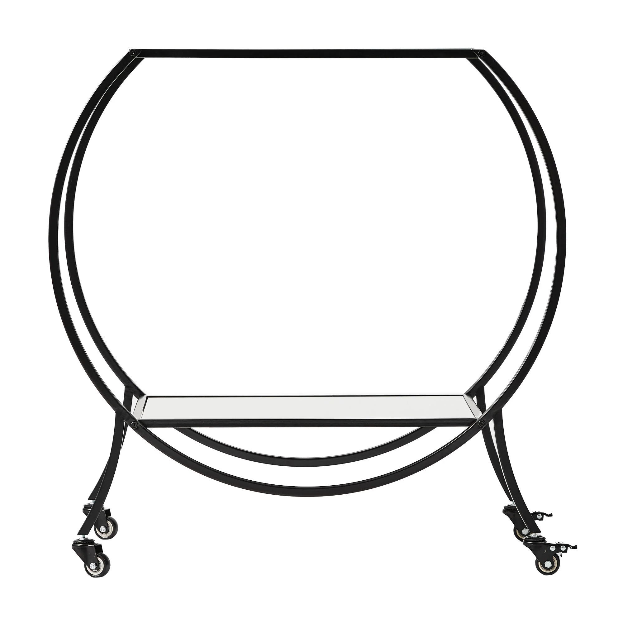 Oliver 86cm Steel Arch Bar Cart Black - Image 9