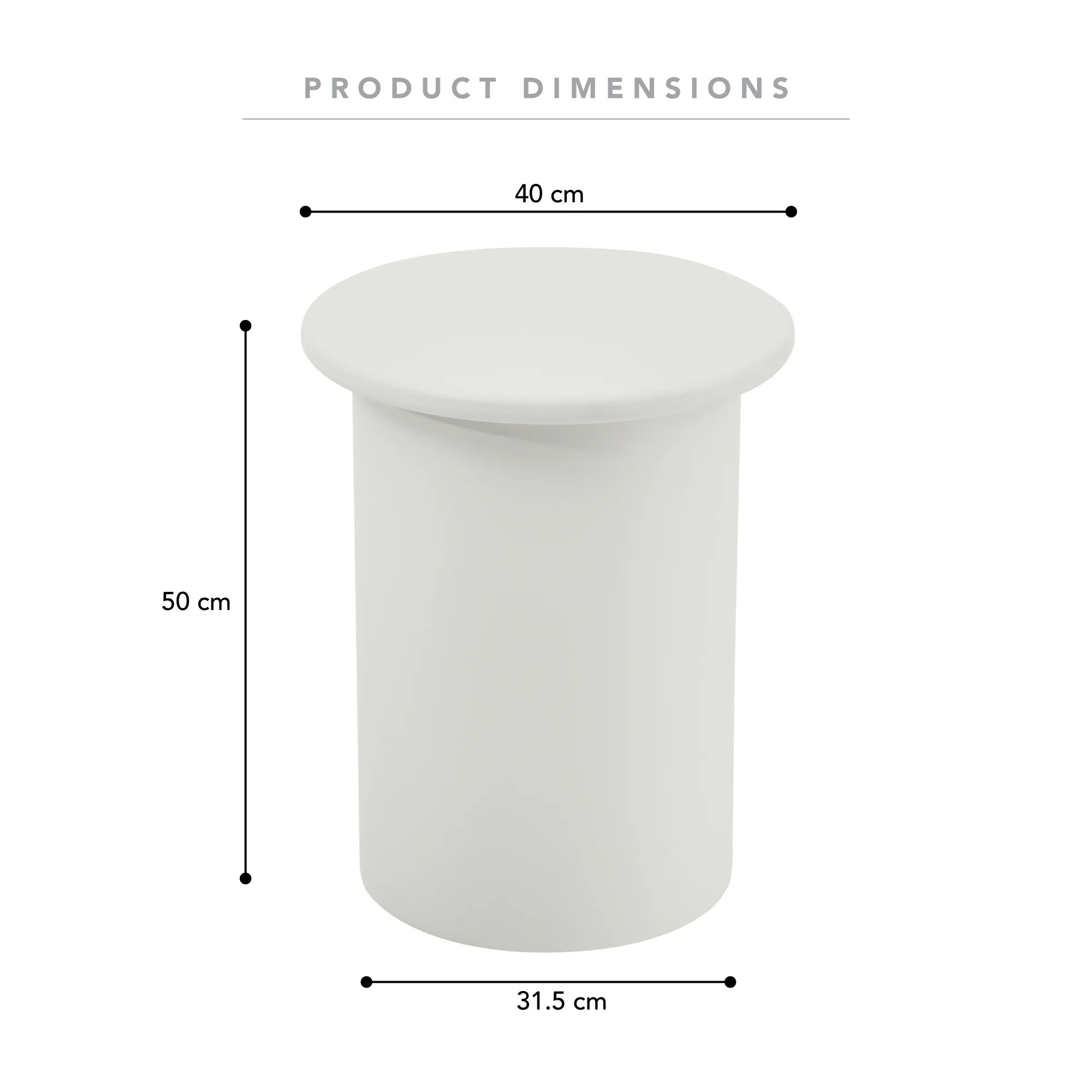 Portobello Side Table Off-White - Image 3