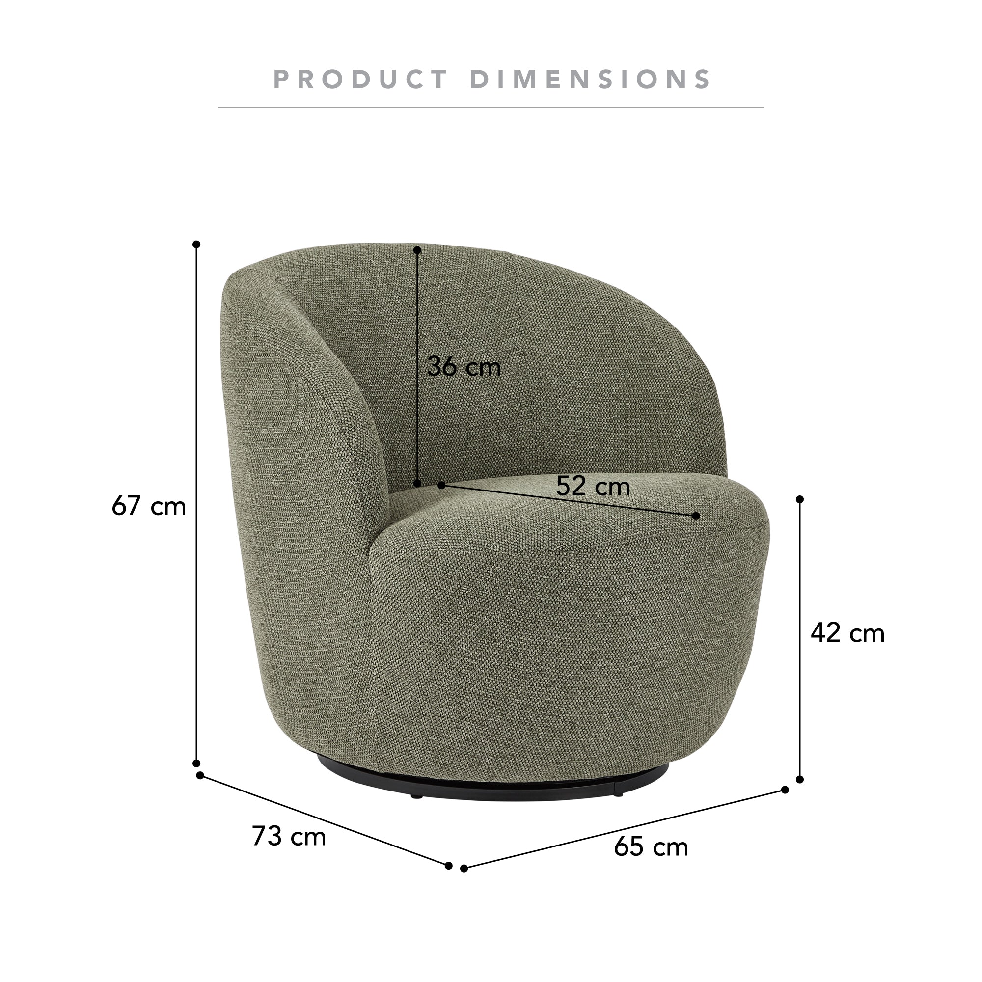 Sadie Swivel Armchair Green - Image 3