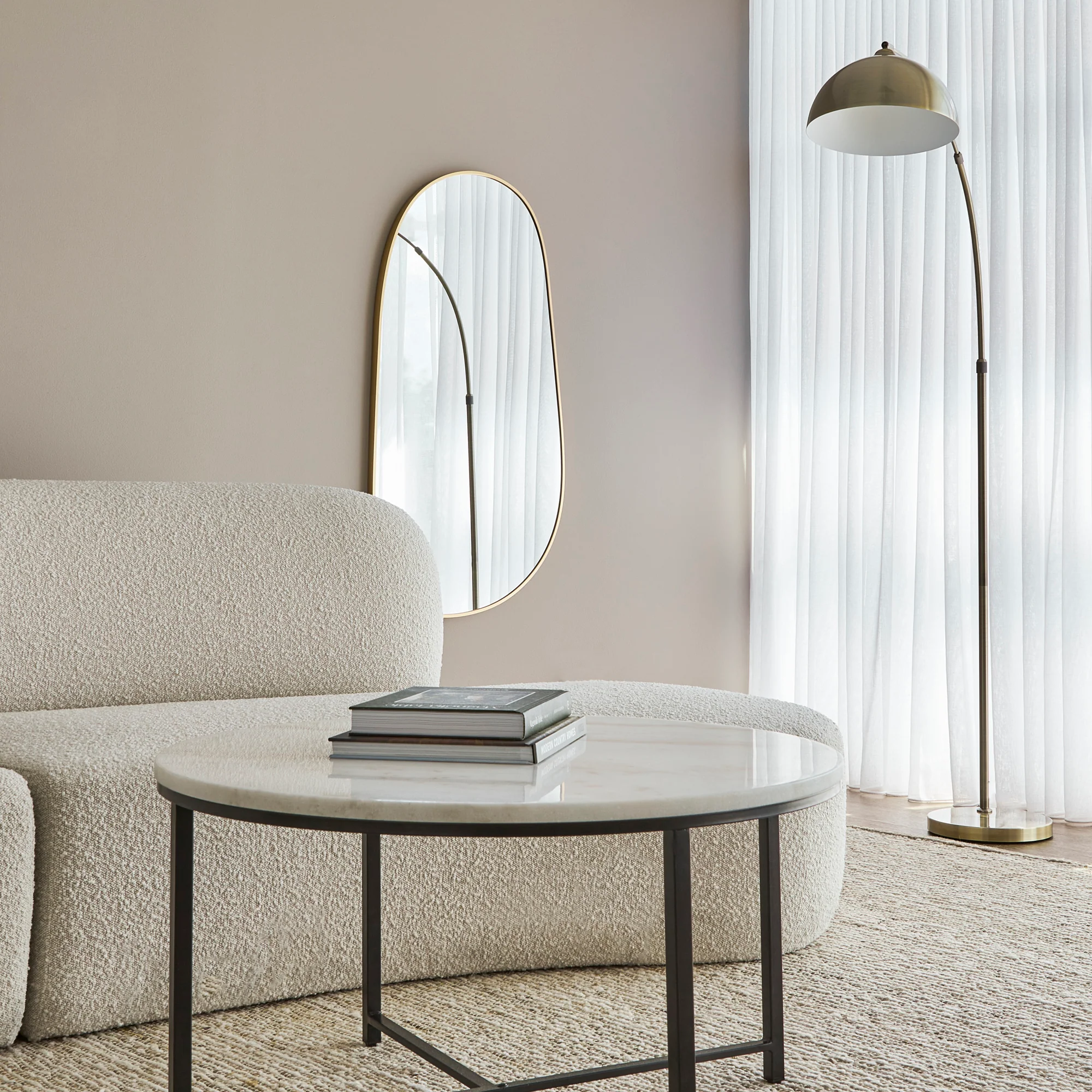 Sage 110cm Organic Mirror Gold - Image 6