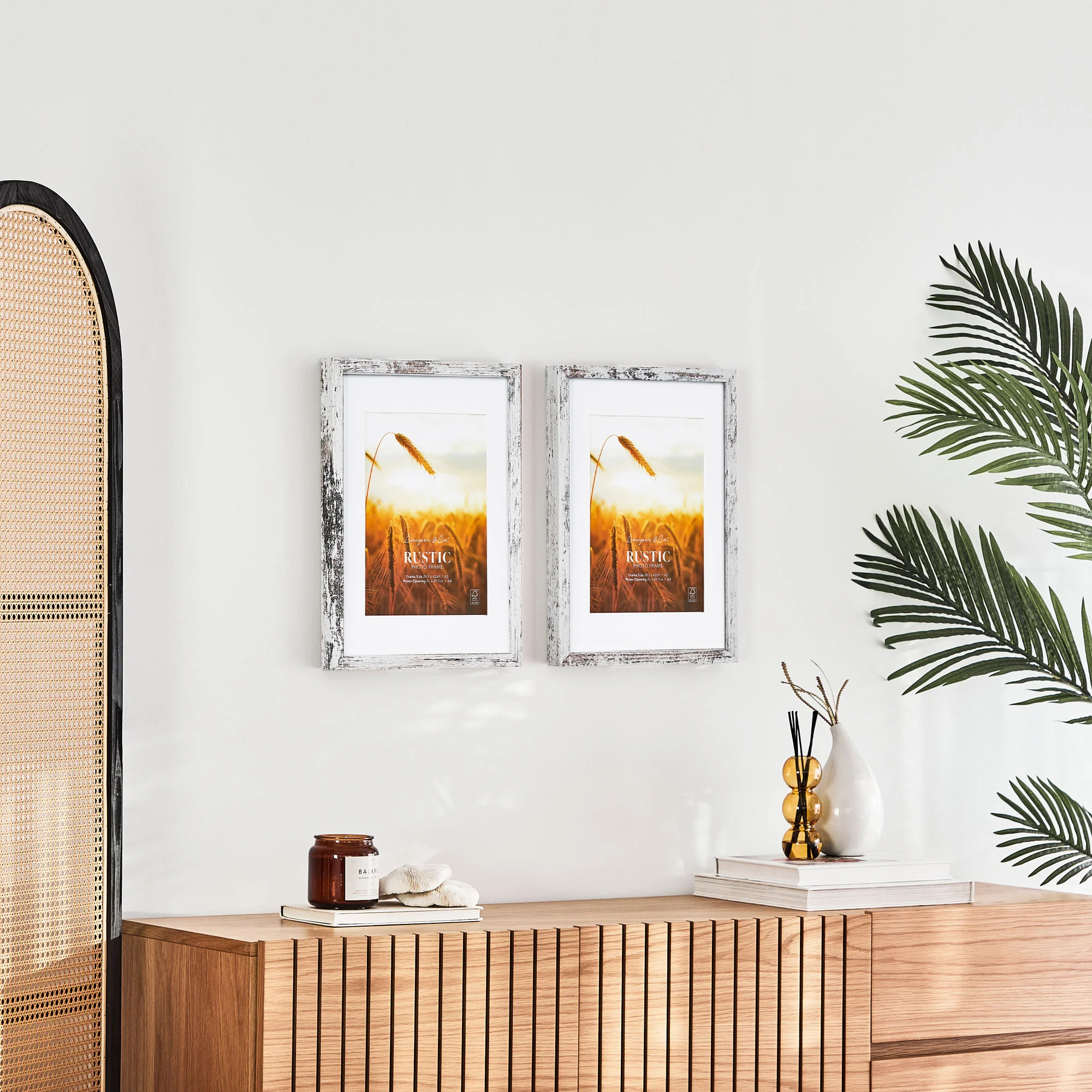 Set Of 2 29.7cmx42 Mat to 21x29.7cm Premium Rustic Wooden Photo Frame - Image 11