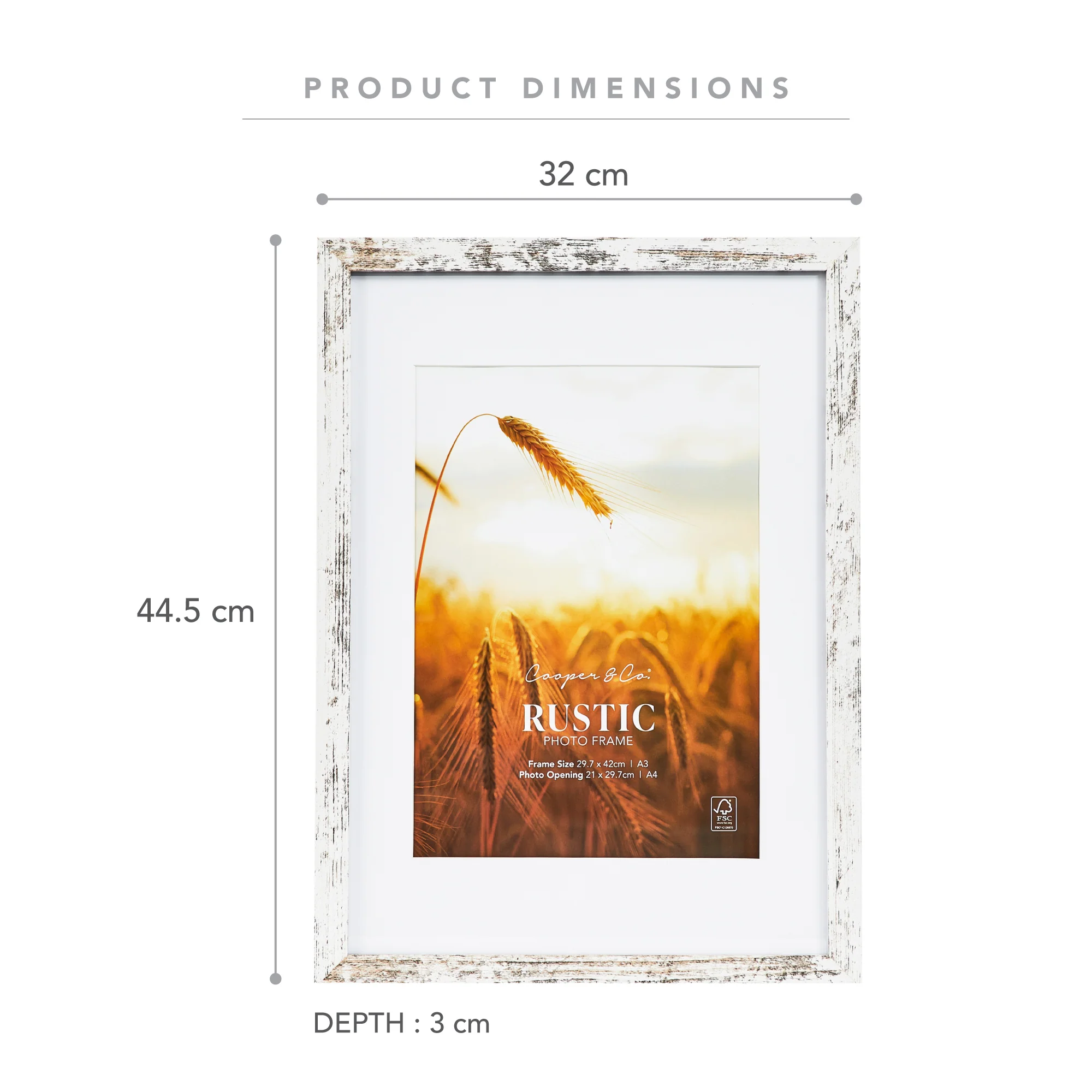 Set Of 2 29.7cmx42 Mat to 21x29.7cm Premium Rustic Wooden Photo Frame - Image 12