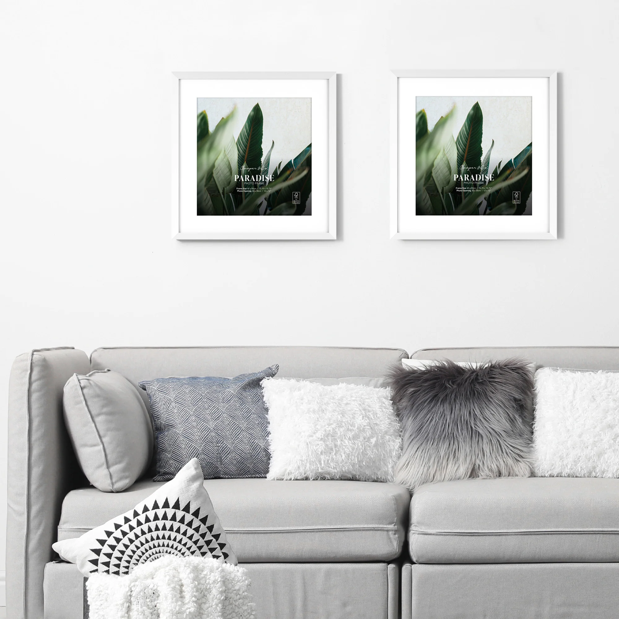 Set Of 2 40x40cm Mat to 30x30cm Premium Paradise Wooden Photo Frame - Image 16