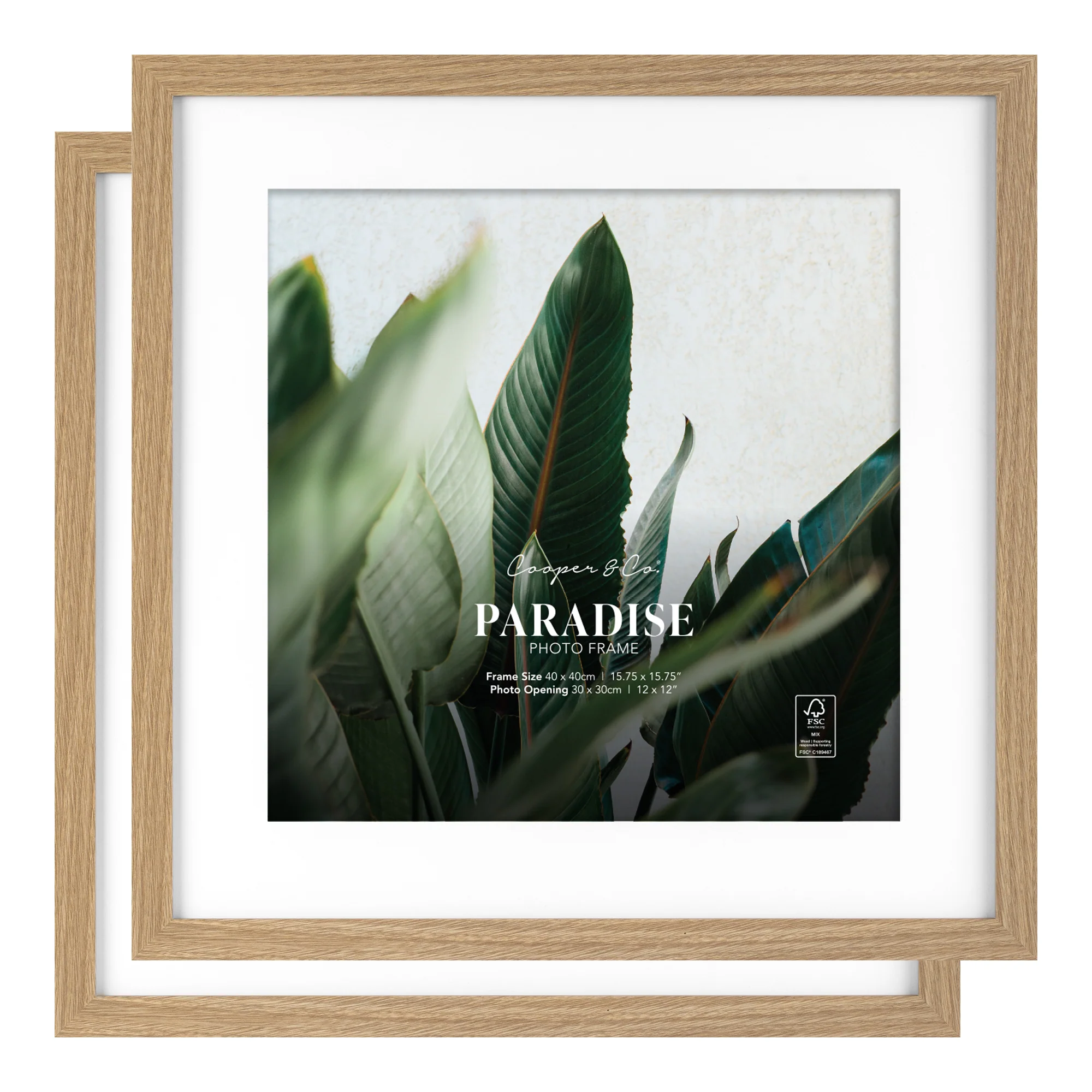Set Of 2 40x40cm Mat to 30x30cm Premium Paradise Wooden Photo Frame - Image 8