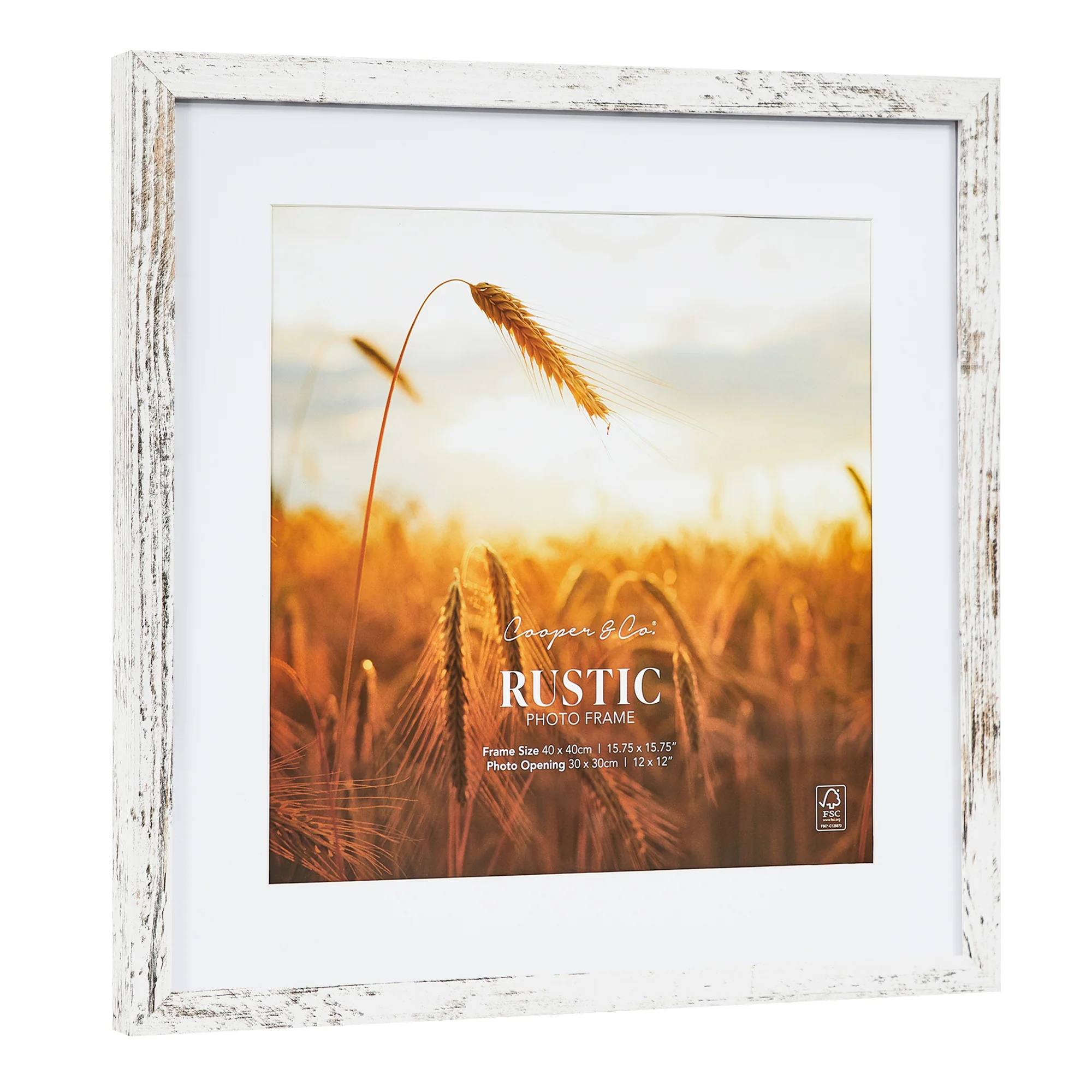 Set Of 2 40x40cm Mat to 30x30cm Premium Rustic Wooden Photo Frame - Image 18