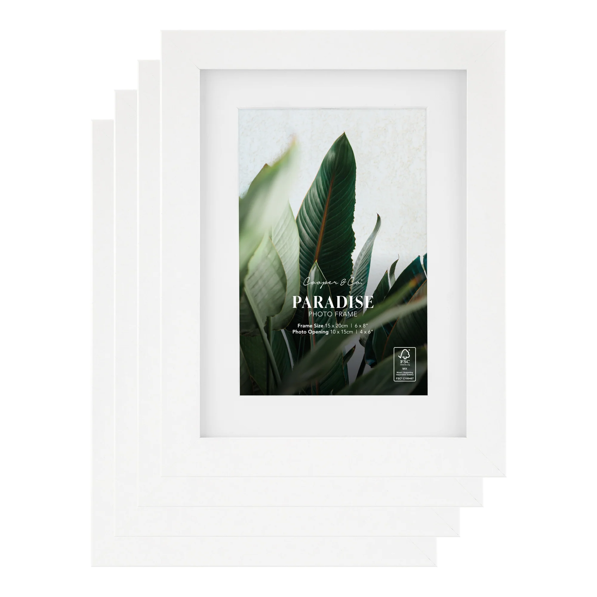 Set Of 4 15x20cm Mat to 10x15cm Premium Paradise Wooden Photo Frame - Image 15