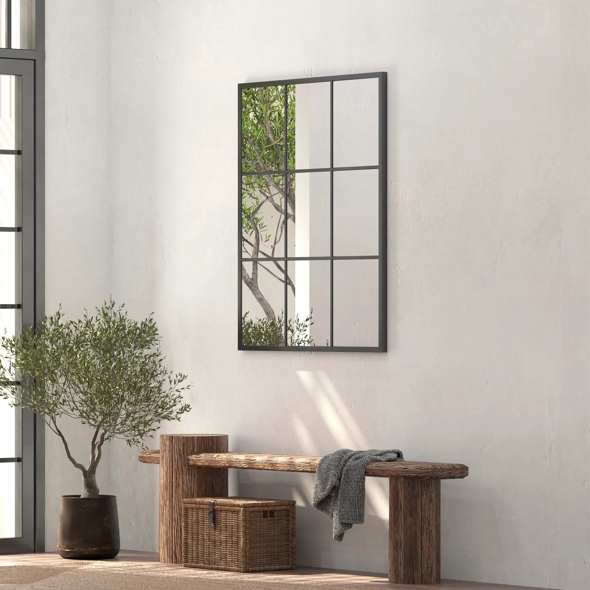 Sophia 110cm Rectangle Mirror Black - Image 5