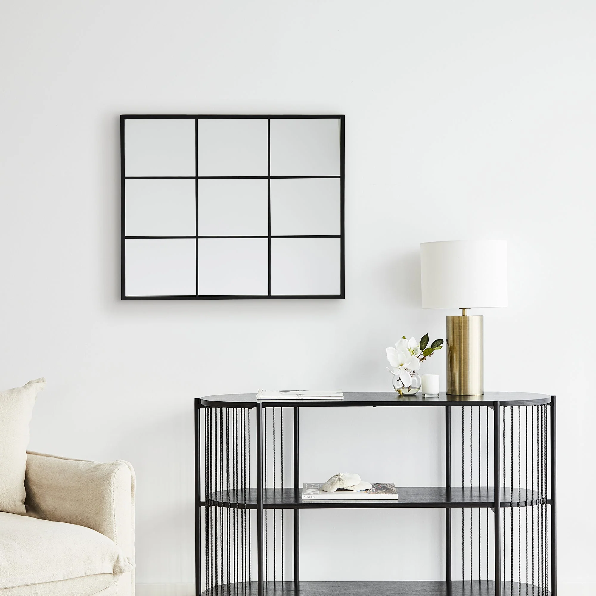 Sophia 70cm Rectangle Mirror Black - Image 5