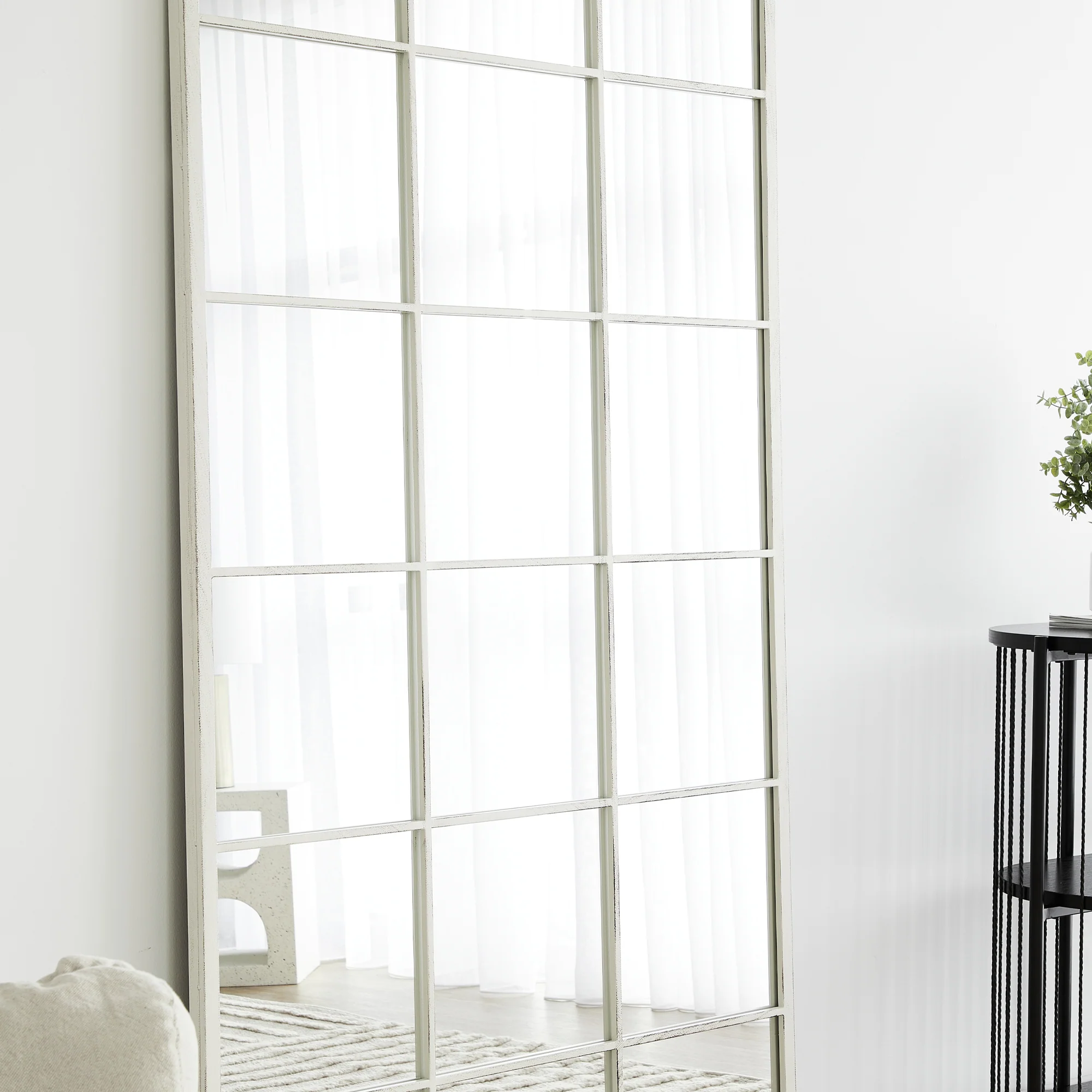 Sophia XL 180cm Rectangle Mirror Antique White - Image 4