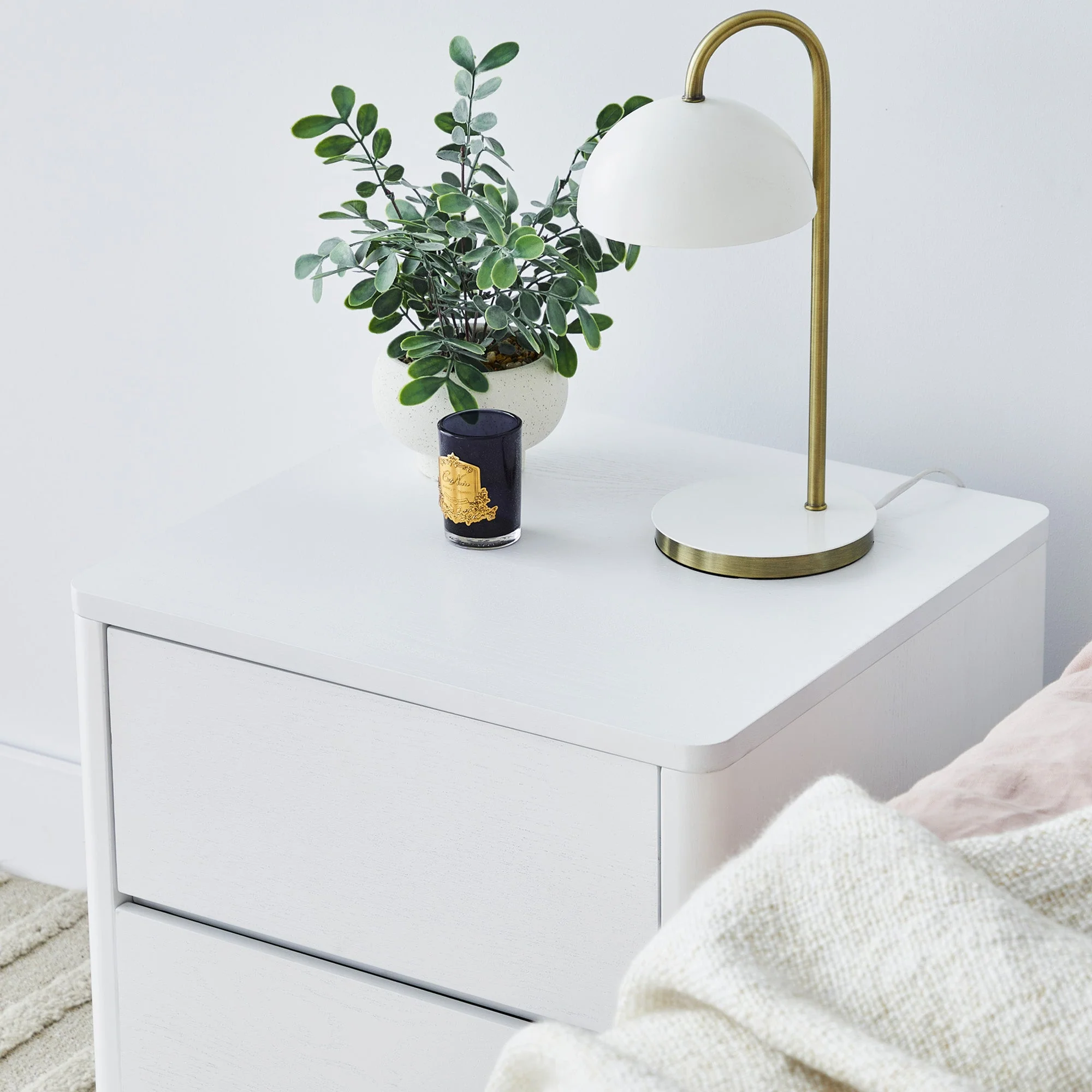 Taupo Bedside Table White - Image 5