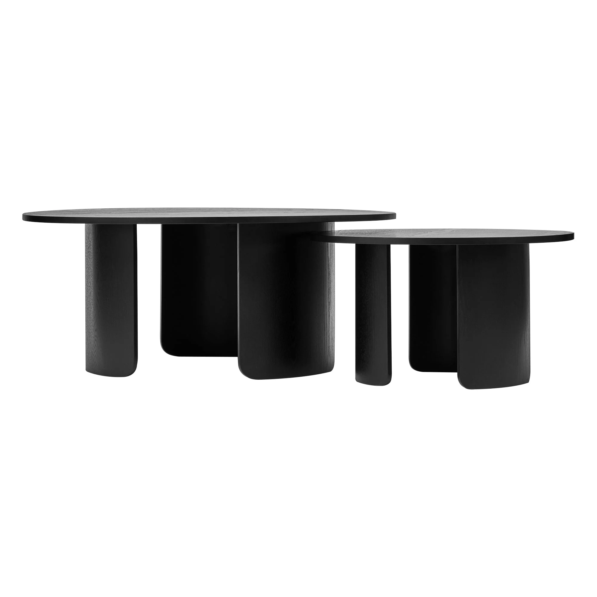 Taupo Coffee Tables Set of 2 Curved Legs Black - Image 8