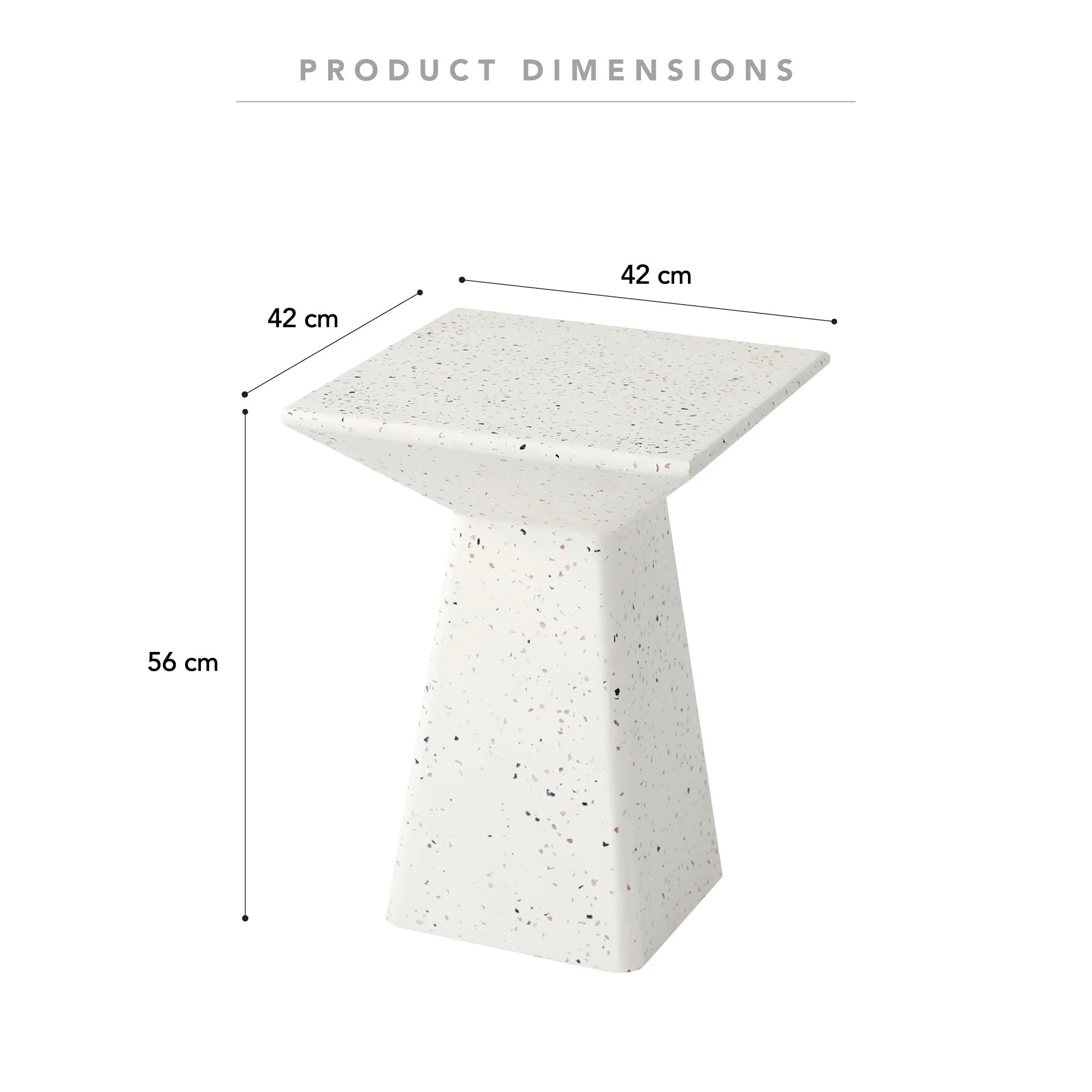 Toledo Terrazzo Side Table Stool Speckle White - Image 3